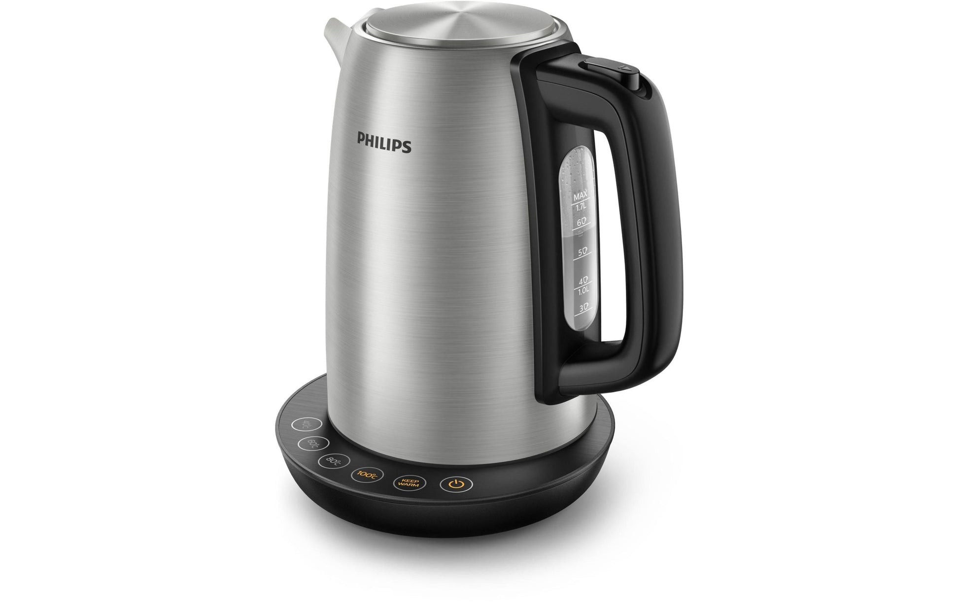 Philips Avance HD9359/94 – Wasserkocher 1,7 l, Temperaturregler, 2200 W, Edelstahl, Silber