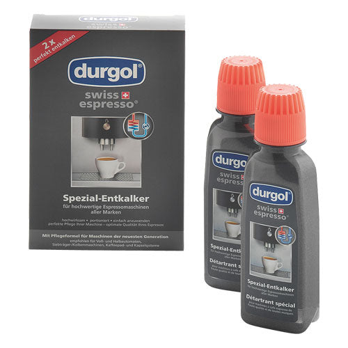Durgol Swiss Espresso Entkalker – für Kaffeemaschinen – Flüssigkeit – 2×125 ml