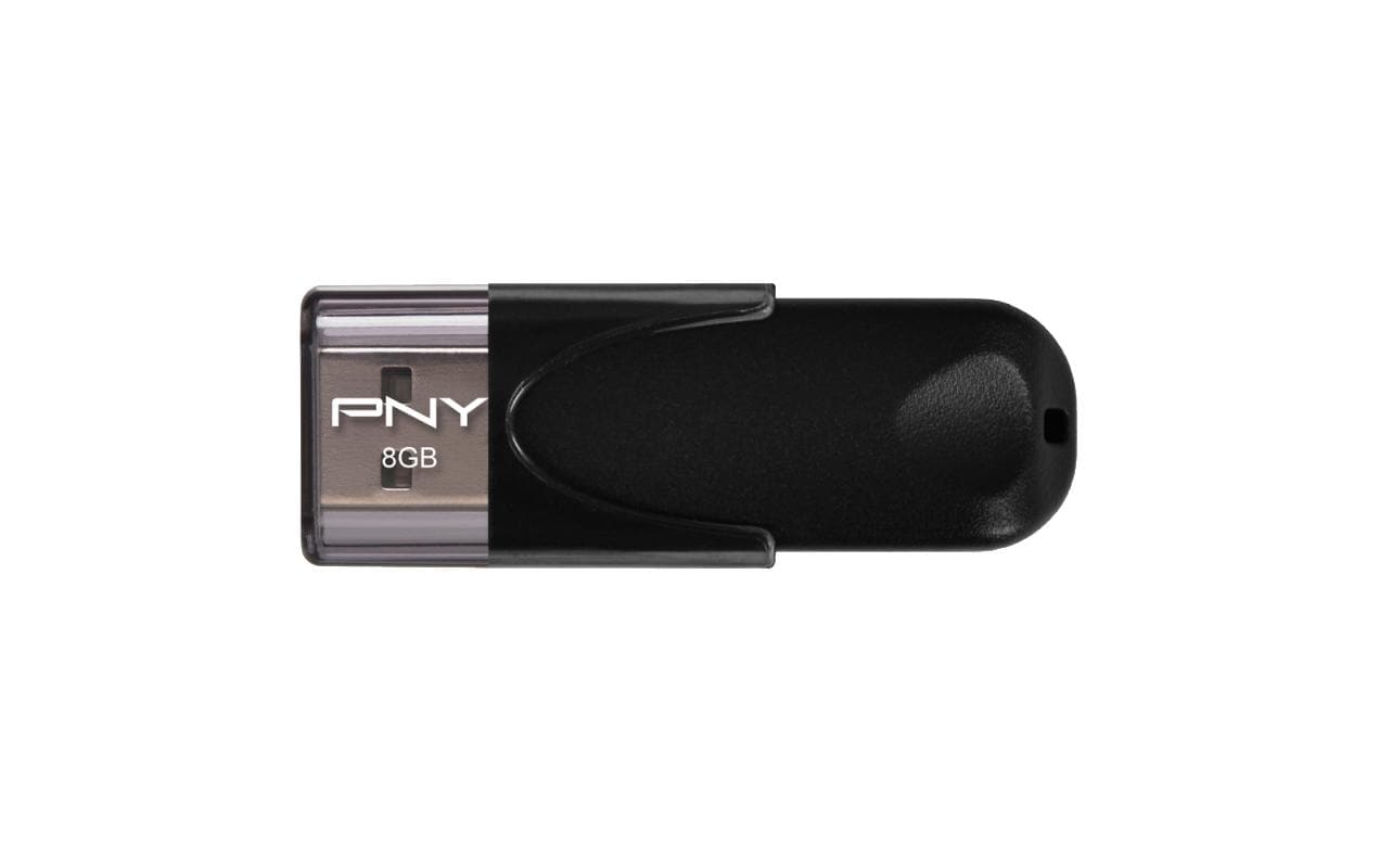 PNY Attaché 4 – 8 GB USB-Stick, USB 2.0, 25 MB/s Lesen, 8 MB/s Schreiben, Schwarz
