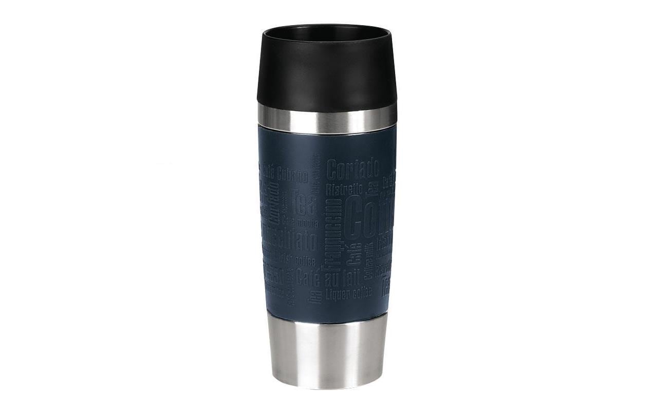 EMSA Travel Mug Thermobecher 360 ml – doppelwandig, Druckknopfdeckel, Edelstahl