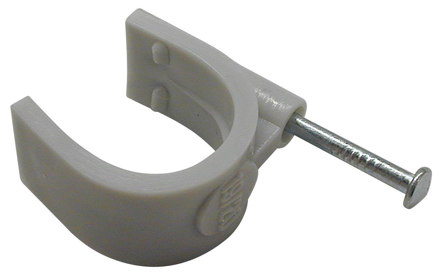 Steffen Kabelhalter, Rohrnagel, Kunststoff, Ø 25 mm, 20er-Pack – grau