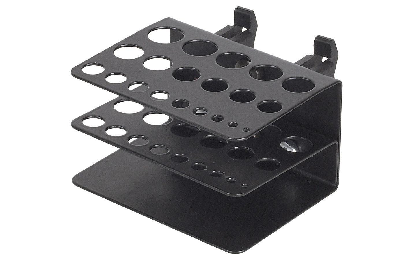 wolfcraft GmbH Wolfcraft 5-fach Bohrerhalter – Schwarz, Stahl, B 220 × H 110 × T 45 mm, für Lochwand