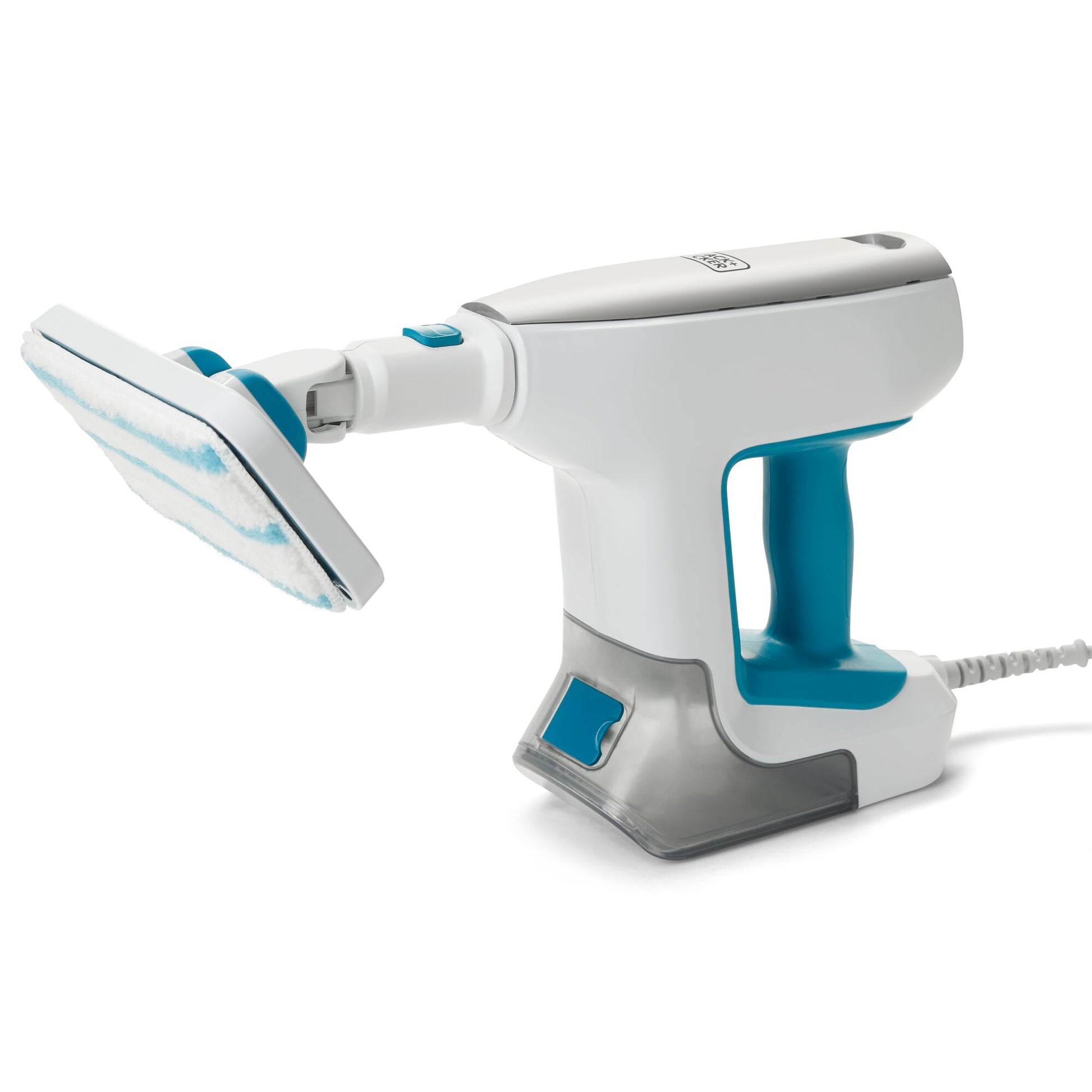 Black & Decker Dampfbesen – 500 ml, türkis, weiss, für Hartböden