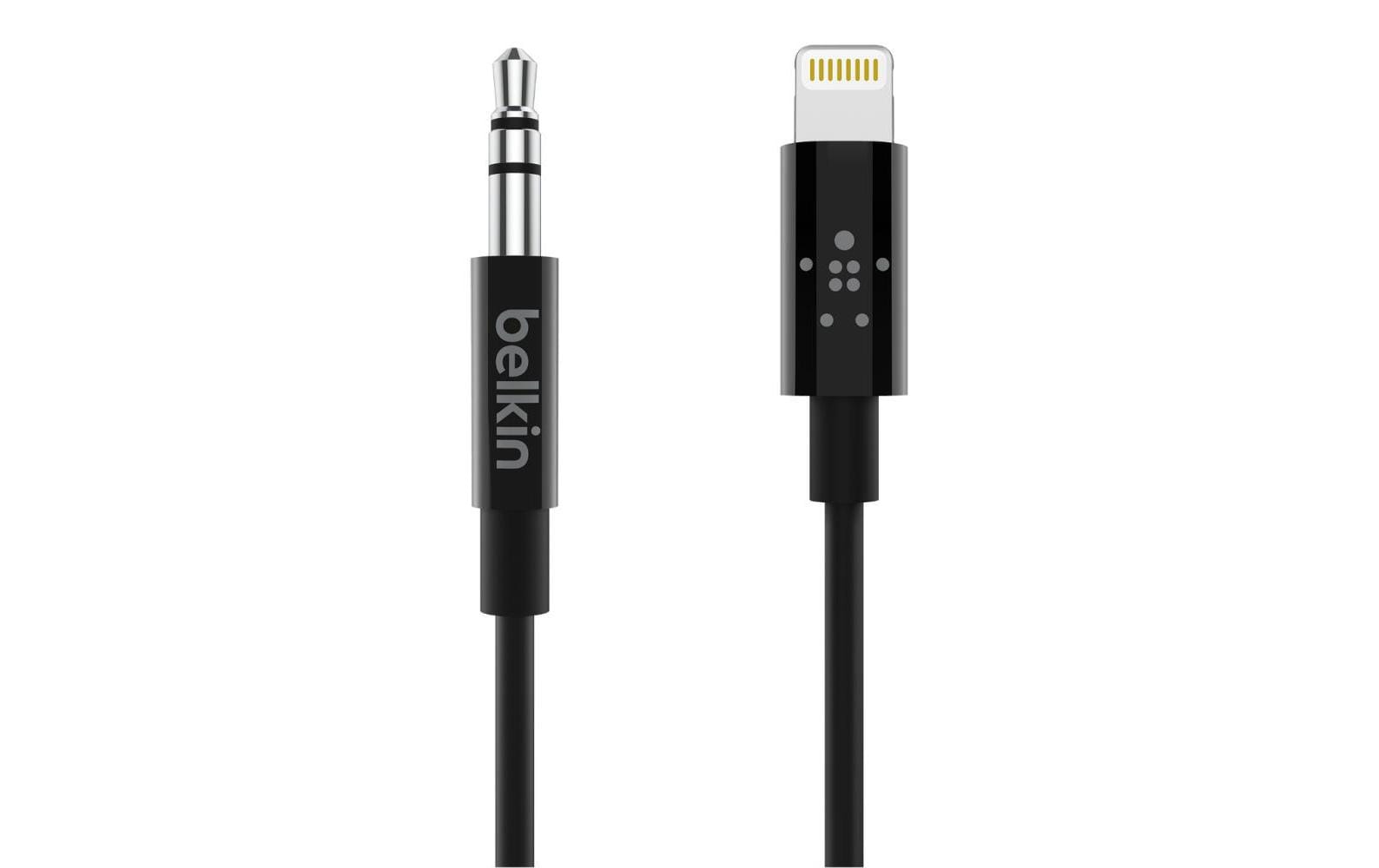 Belkin Audio-Adapterkabel Lightning (Stecker) auf 3,5 mm Klinke (Stecker) – 0,9 m, schwarz
