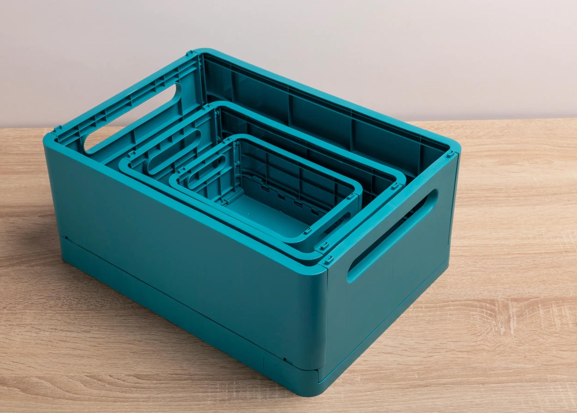 Exacompta Aufbewahrungsbox – für A6+, klappbar, pazifikblau, Polypropylen (PP), B 188 × H 95 × T 138 mm