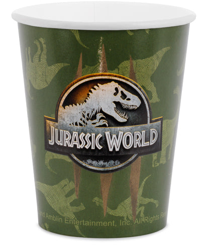 PartyDeco Becher JurassicWorld, Papier – 2,5 dl, Grün – 6 Stk.