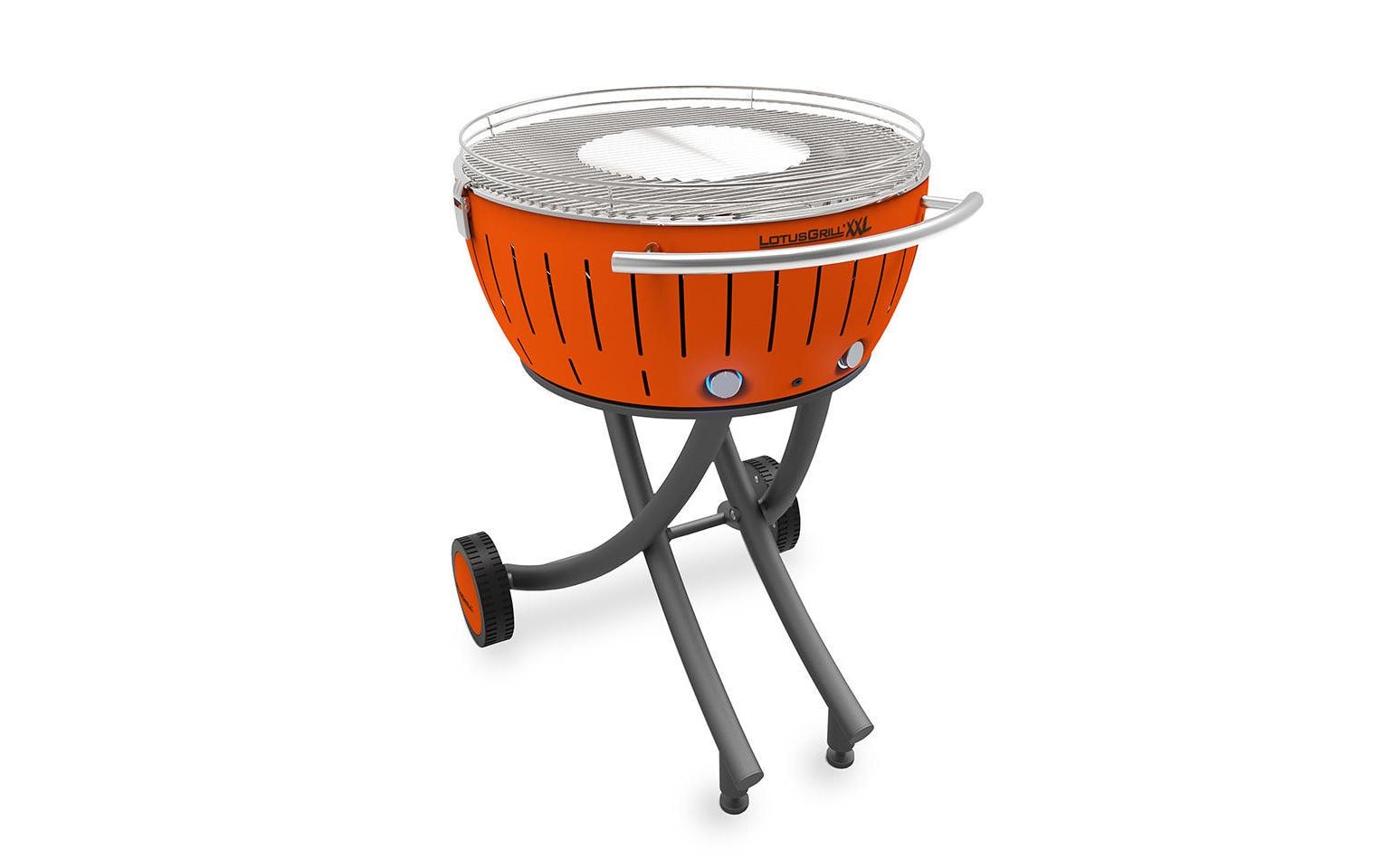 LotusGrill Gartengrill XXL – Grillfläche 57,6 cm, Holzkohle – Orange