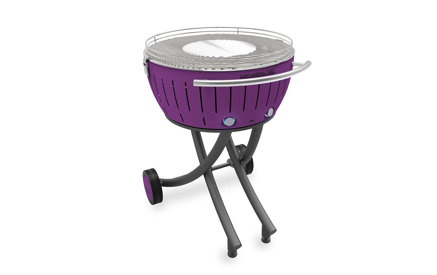 LotusGrill Gartengrill XXL – 57,6 cm Grillrost, Holzkohle – Pflaumenlila