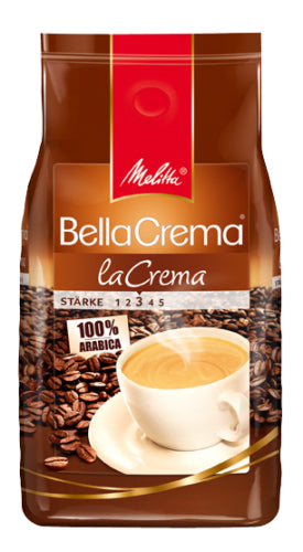 Melitta BellaCrema LaCrema – Kaffeebohnen – Café Crème, 100% Arabica, 1 kg