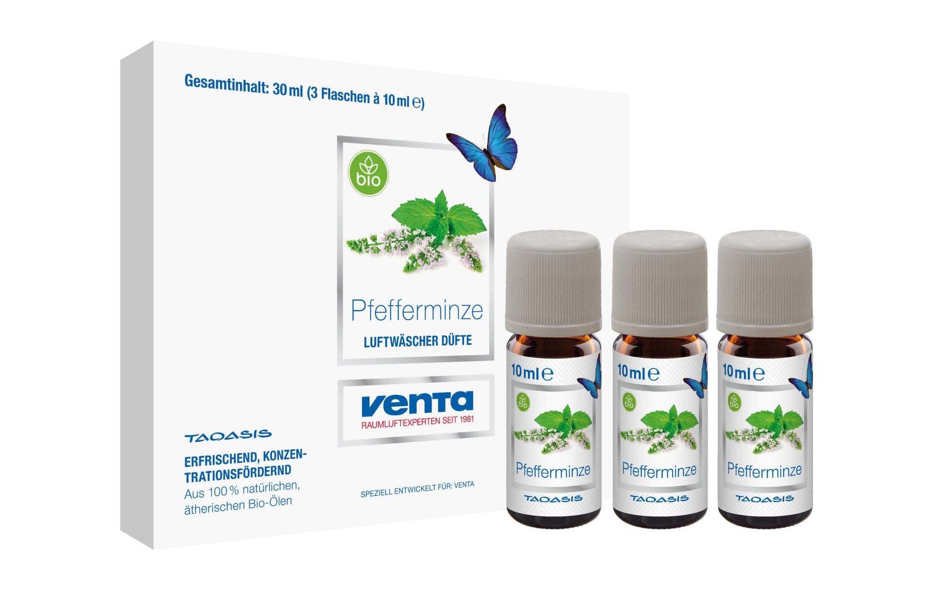 Venta Bio Pfefferminze – Duftöl, 3 × 10 ml