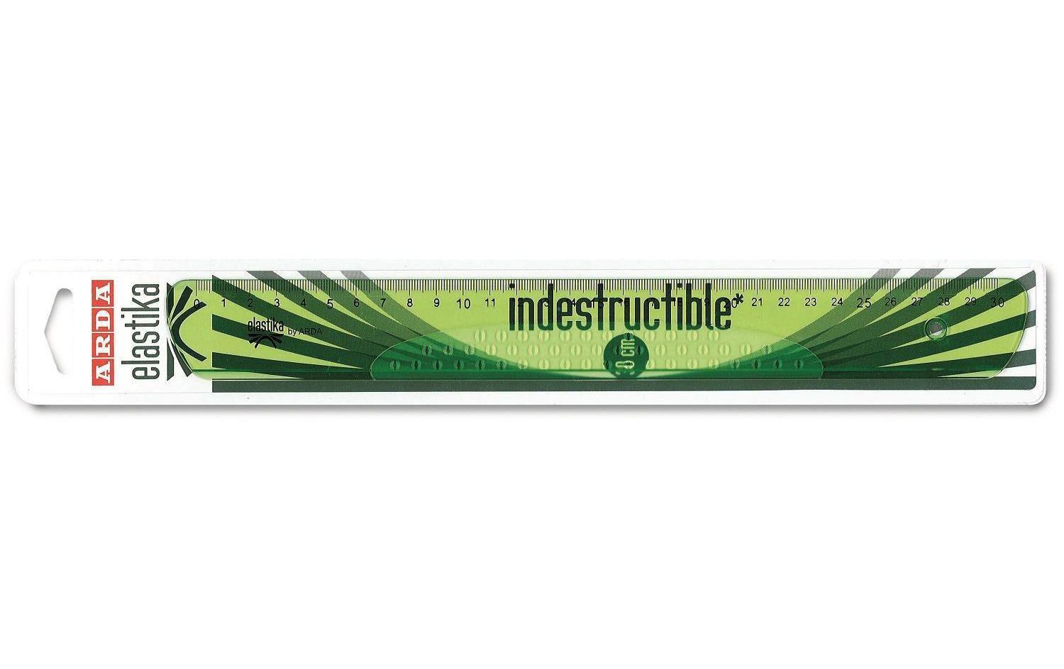 ARDA Lineal – Kunststoff – 30 cm – Tuschekante, Facette, flexibel – hellgrün transparent