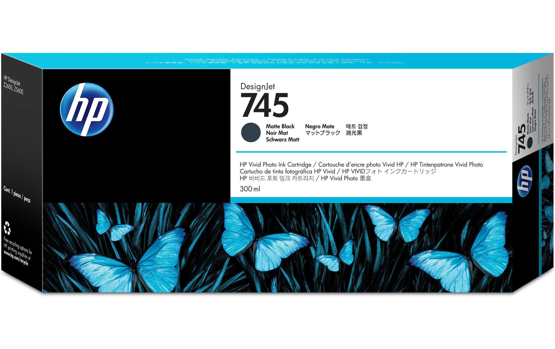HP Tintenpatrone 745XL, schwarz, 300 ml – für Inkjetdrucker