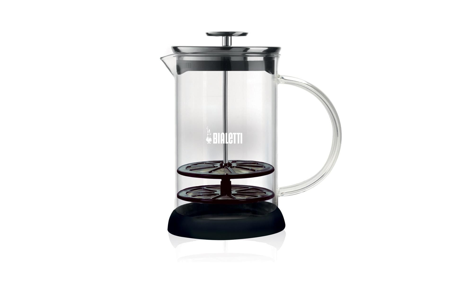 Bialetti Kaffeepresse 0004410 – 1 l, Glas – Schwarz/Transparent