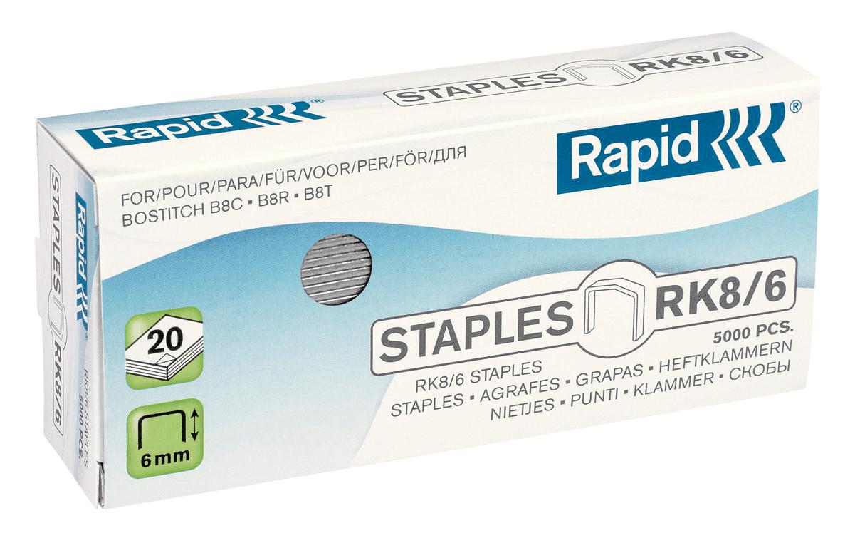 Rapid Heftklammern – 6 mm – Metall, silber – 5000 Stk.
