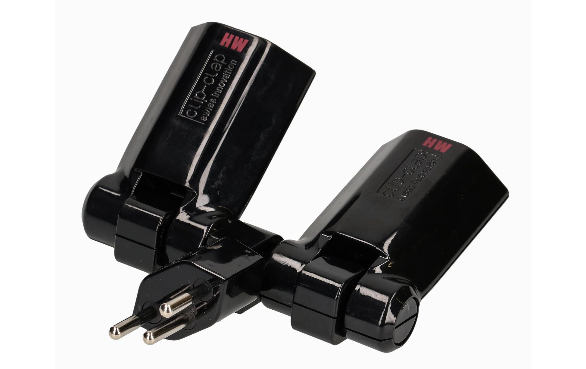 Max Hauri AG Max Hauri Clip-Clap Steckdosenleiste, 2×T13, Eingang T12, klappbar 180°, Kindersicherung – schwarz