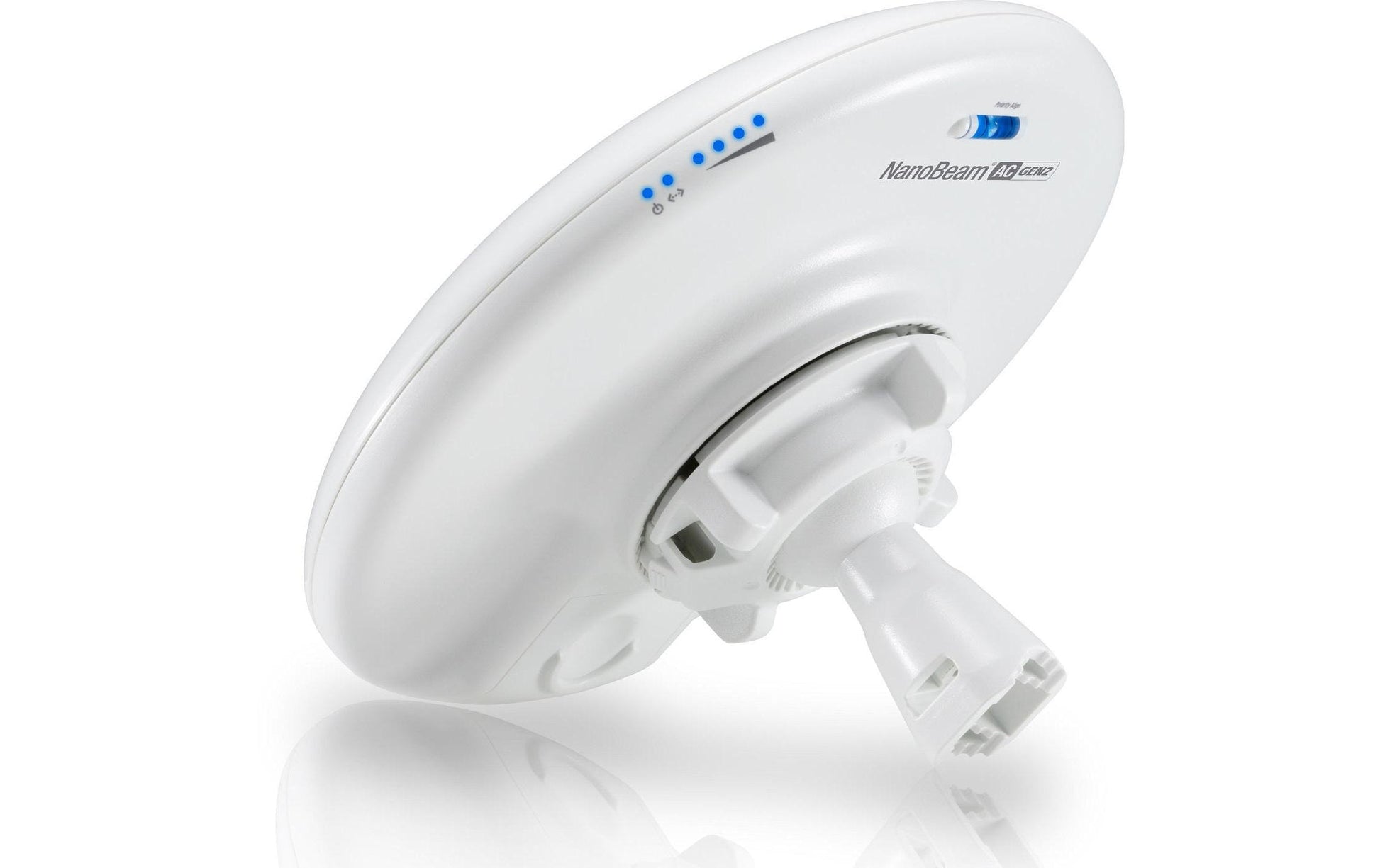Ubiquiti NanoBeam 5AC Gen2 NBE-5AC-GEN2 – 5 GHz Funkbrücke, 2× GbE, PoE, bis 15,0 km, 450 Mbit/s, Weiss
