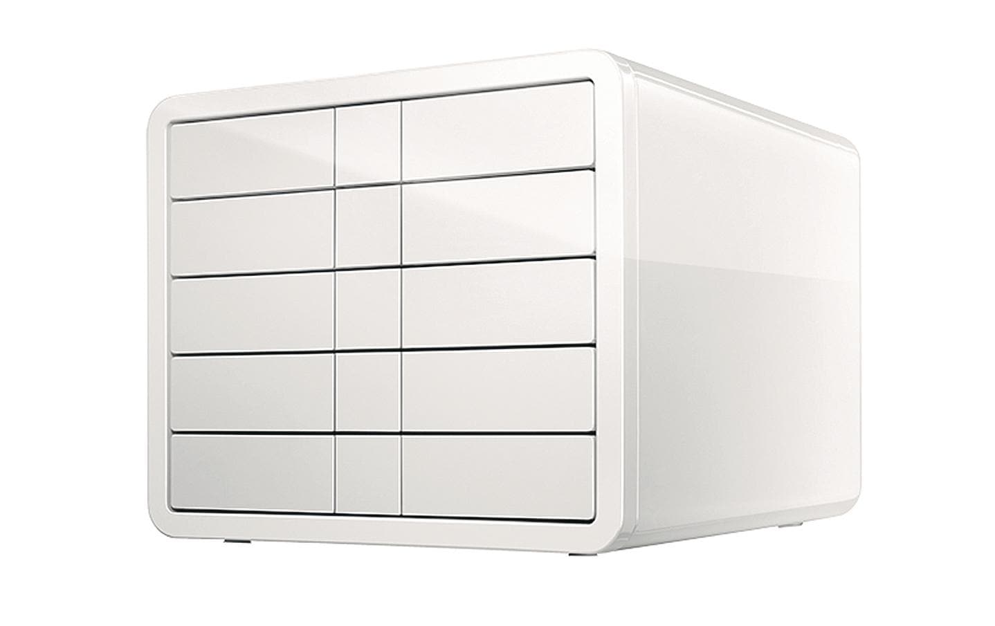 HAN Schubladenbox Smart-Line – 5 Schubladen, Weiss ABS, Hergestellt in Deutschland
