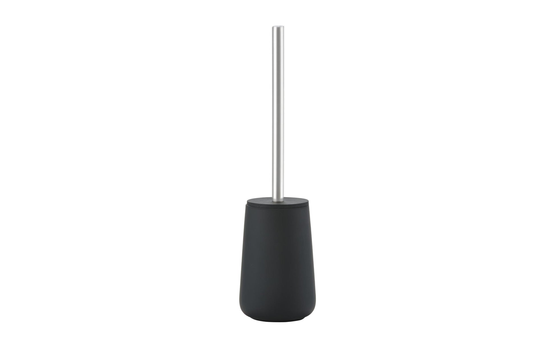 Zone Denmark WC-Bürstenset – Porzellan, Edelstahl, schwarz, Soft-Touch-Oberfläche, H 37 cm, Ø 10,3 cm