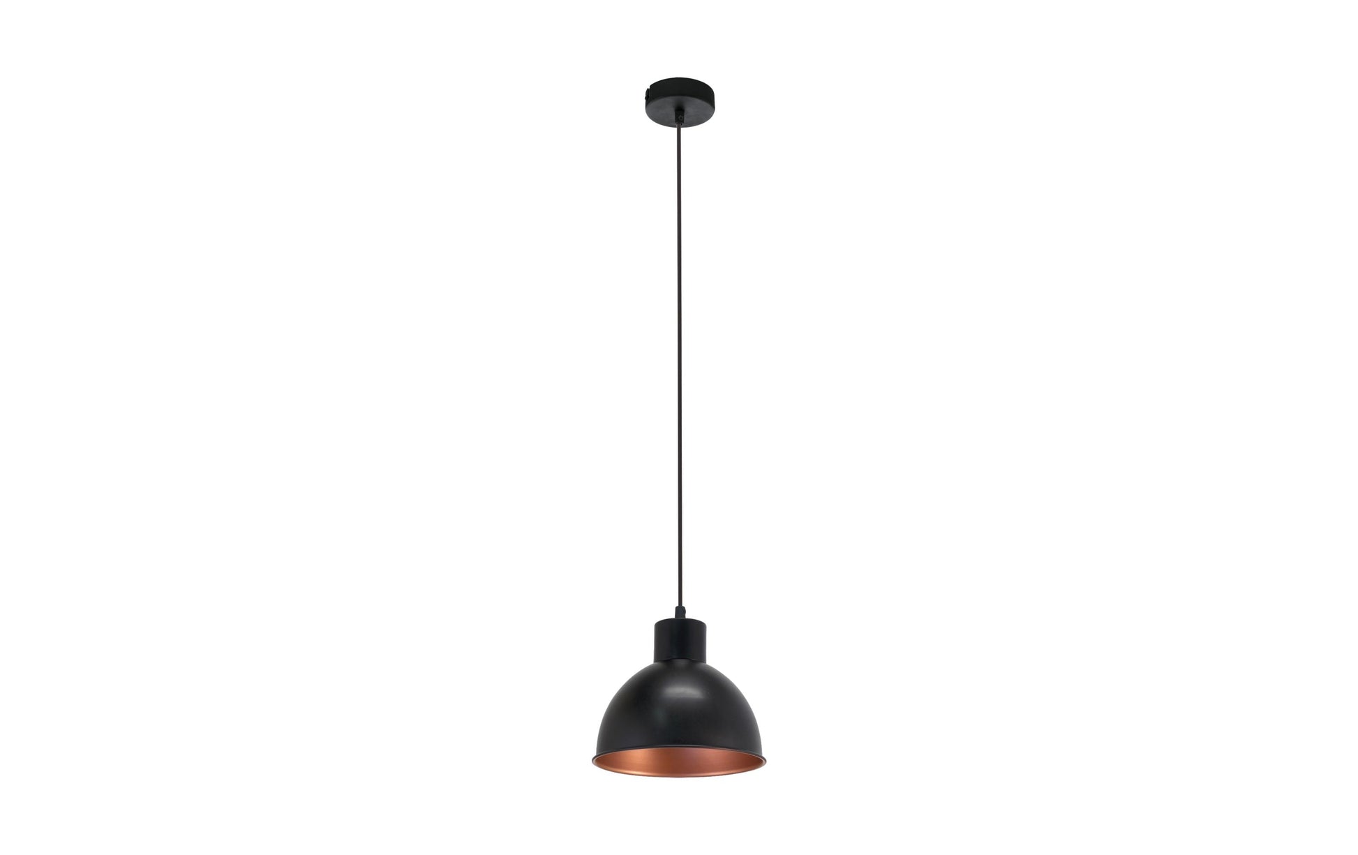 EGLO Hängeleuchte TRURO 1 – Ø 21 × 110 cm, 60 W, dimmbar, schwarz/kupfer, exkl. Leuchtmittel, E27
