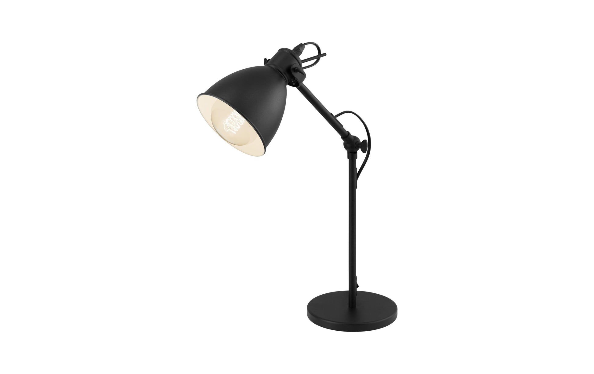 EGLO Tischleuchte PRIDDY – E27, max. 40 W, Höhe 42,5 cm – Schwarz