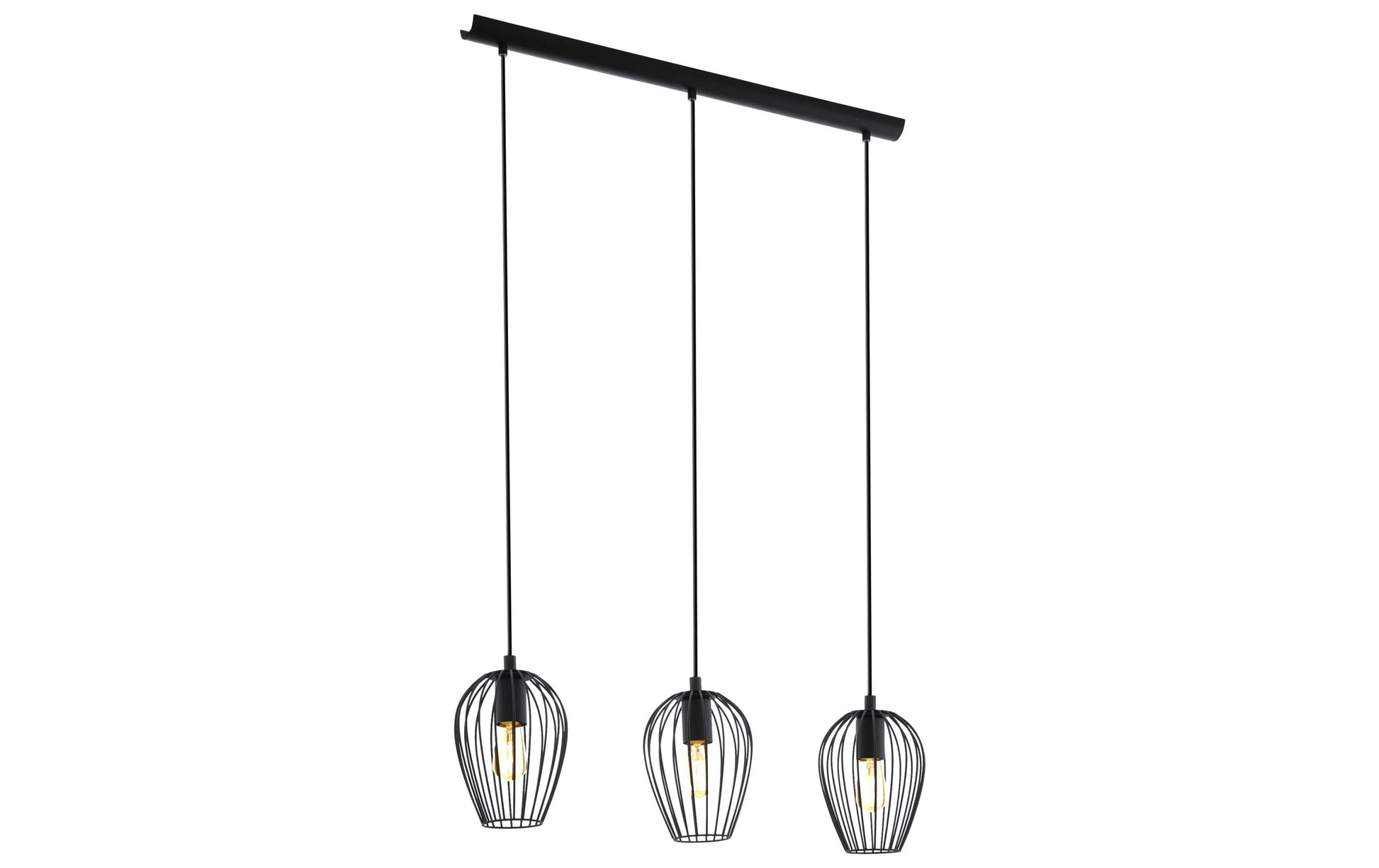 EGLO Hängeleuchte Newtown – 16 × 70 × 110 cm, 180 W, dimmbar, schwarz, 3-flammig, exkl. E27