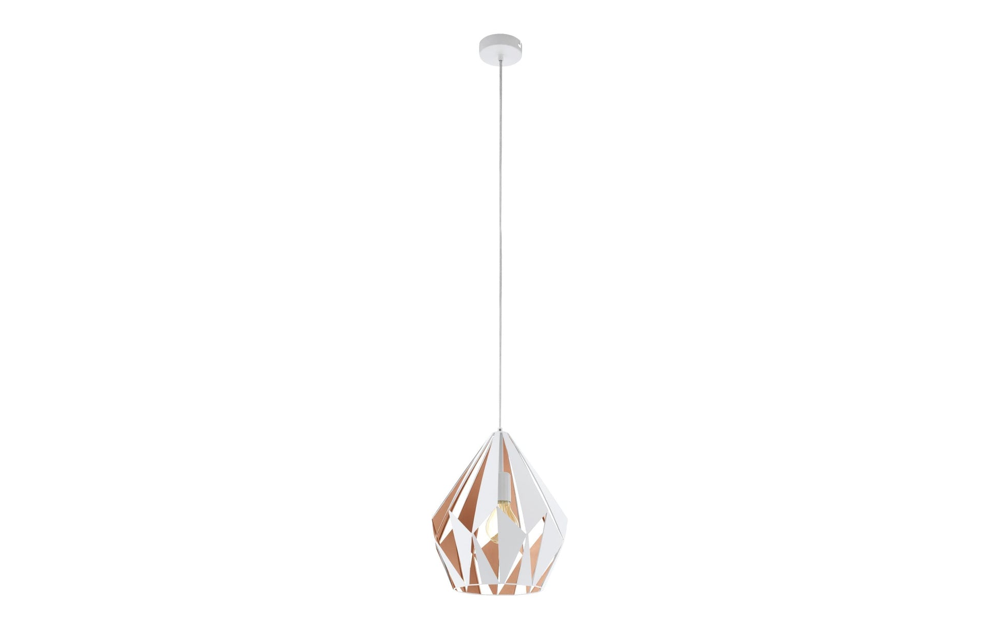 EGLO Deckenleuchte Carlton 1 – Ø 31 × 110 cm, 60 W, dimmbar, weiss/honiggold, exkl. E27