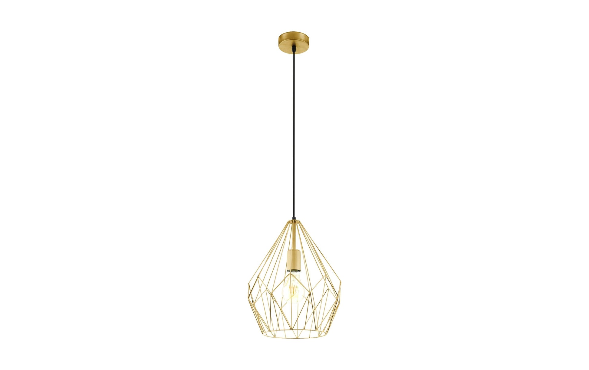 EGLO Hängeleuchte Carlton – Ø 31 × 110 cm, 60 W, dimmbar, gold, E27, exkl. Leuchtmittel