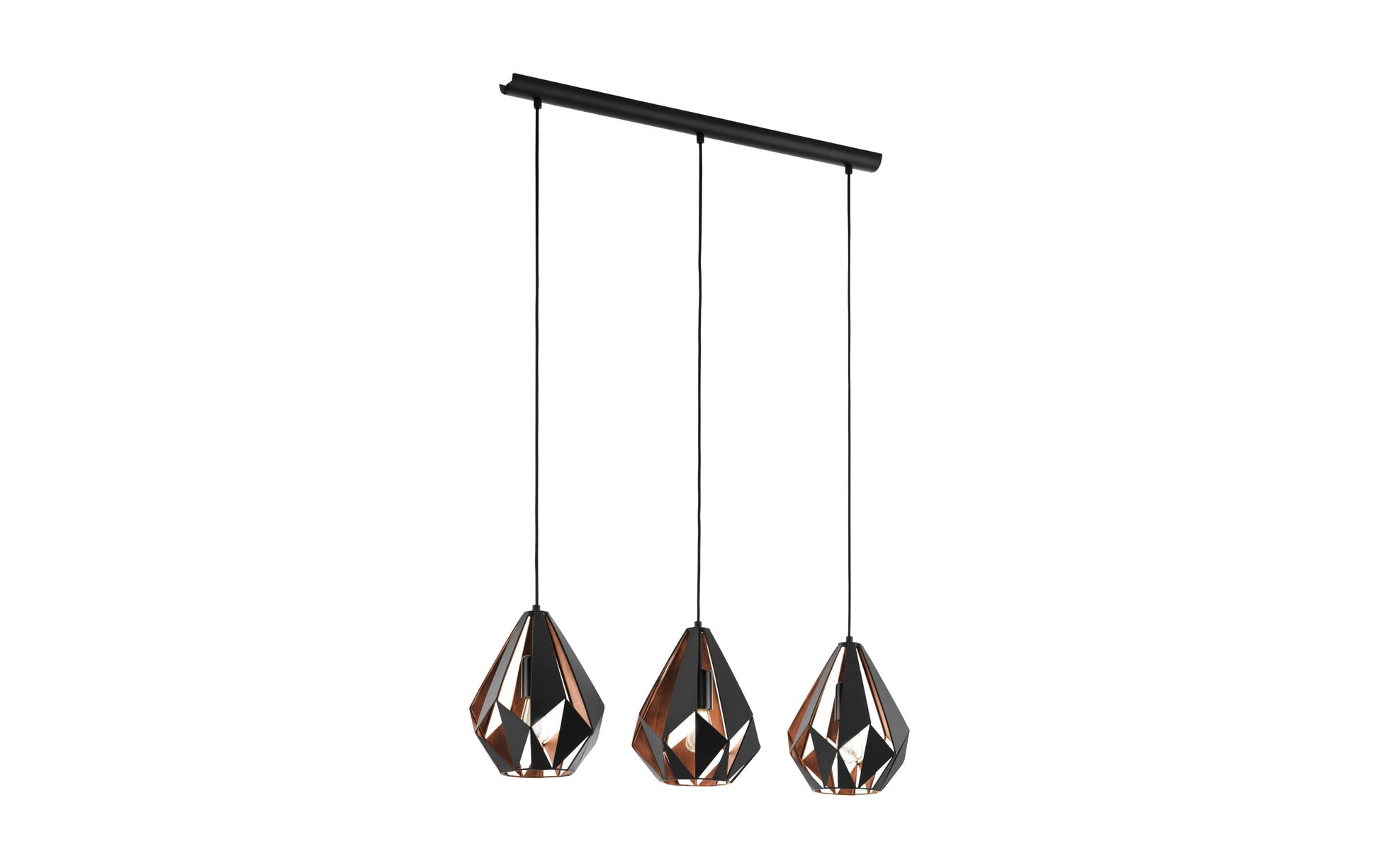 EGLO Deckenleuchte Carlton 1 – 20,5 × 80,5 × 110 cm, 180 W, dimmbar, schwarz/kupfer