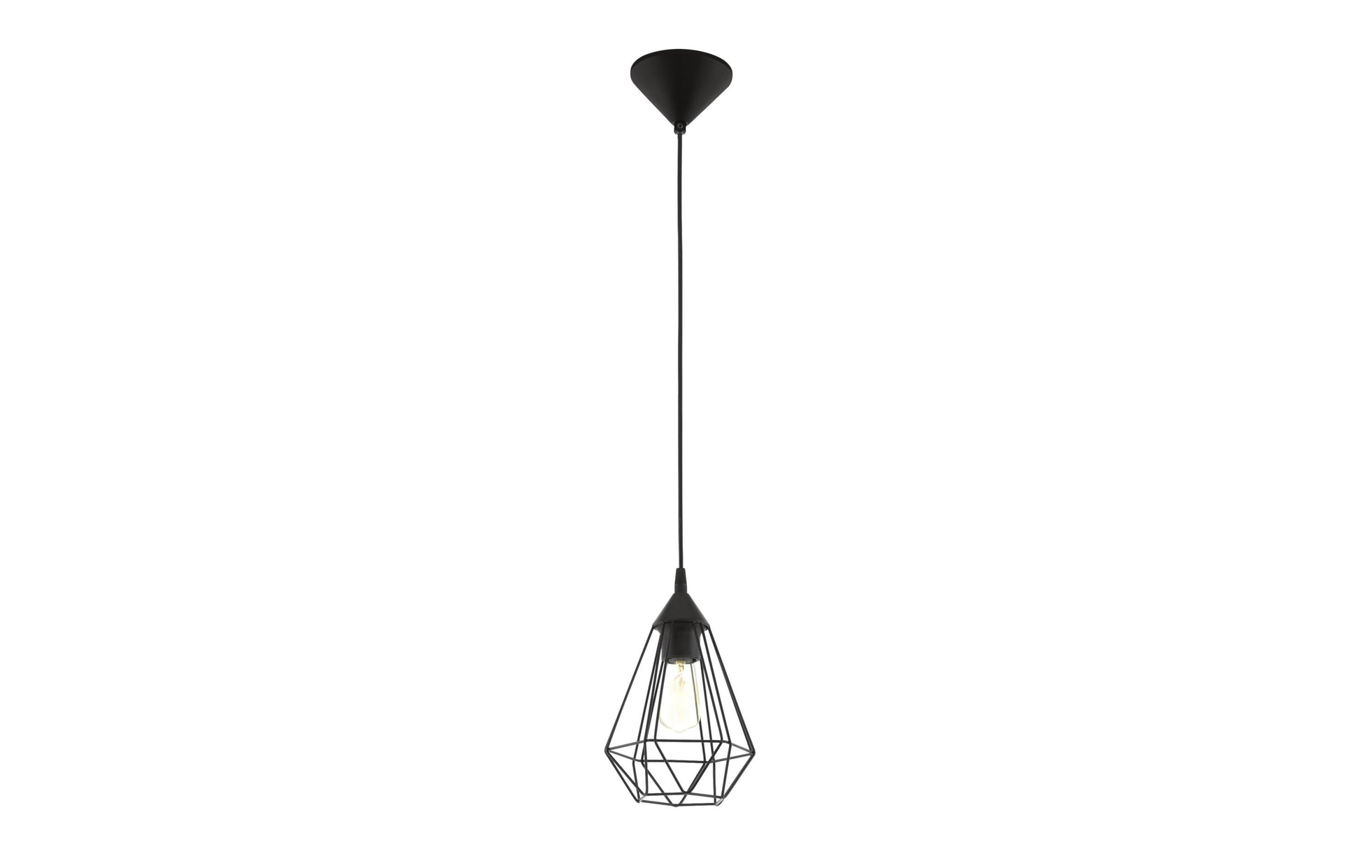 EGLO Hängeleuchte Tarbes – Ø 17,5 × 110 cm, 60 W, dimmbar, schwarz, exkl. E27