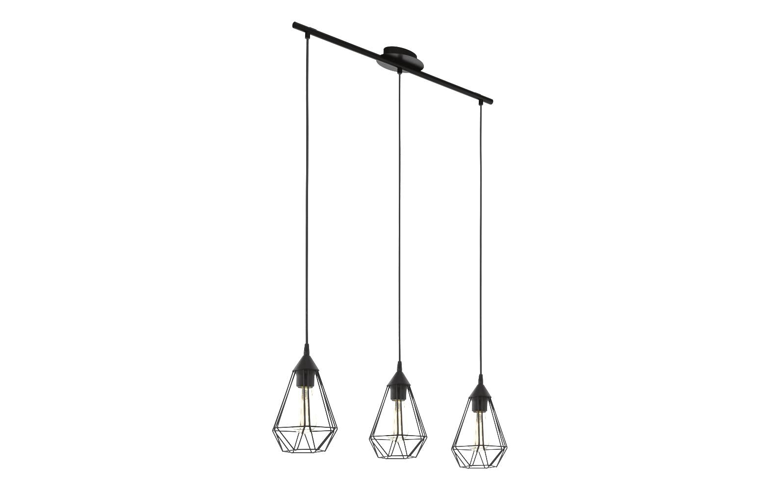EGLO Hängeleuchte TARBES – 17,5 × 79 × 110 cm, 180 W, dimmbar, schwarz, 3× E27, exkl. Leuchtmittel