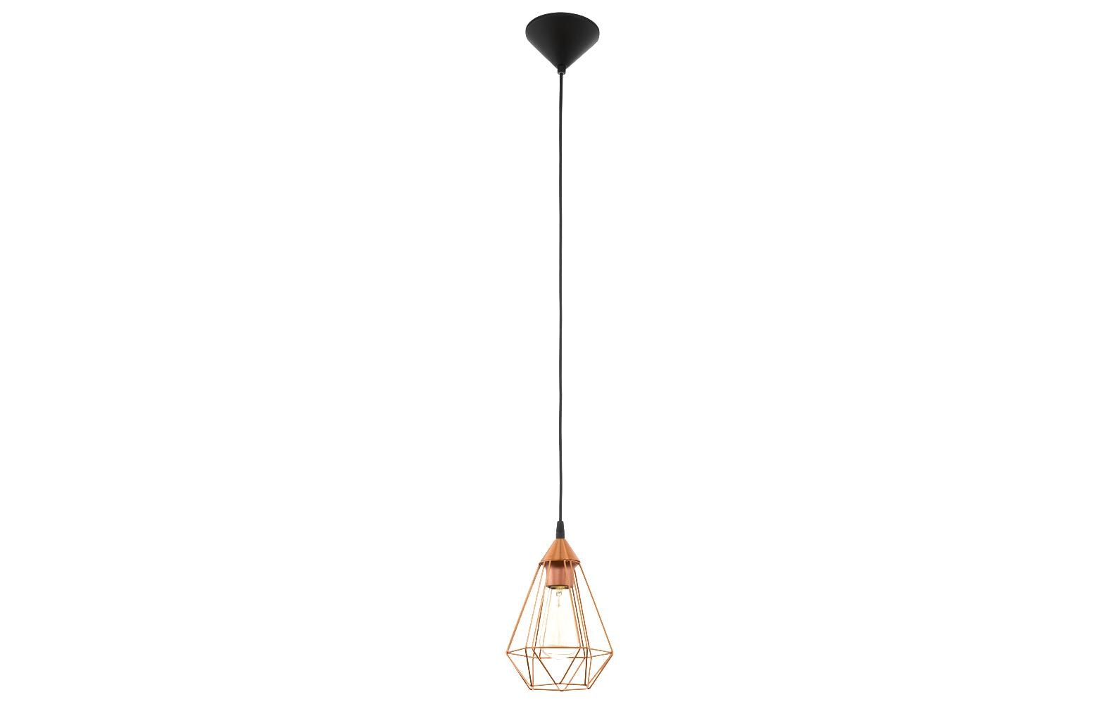 EGLO Hängeleuchte Tarbes – Ø 17,5 × 110 cm, 60 W, dimmbar, exkl. E27, schwarz/kupfer