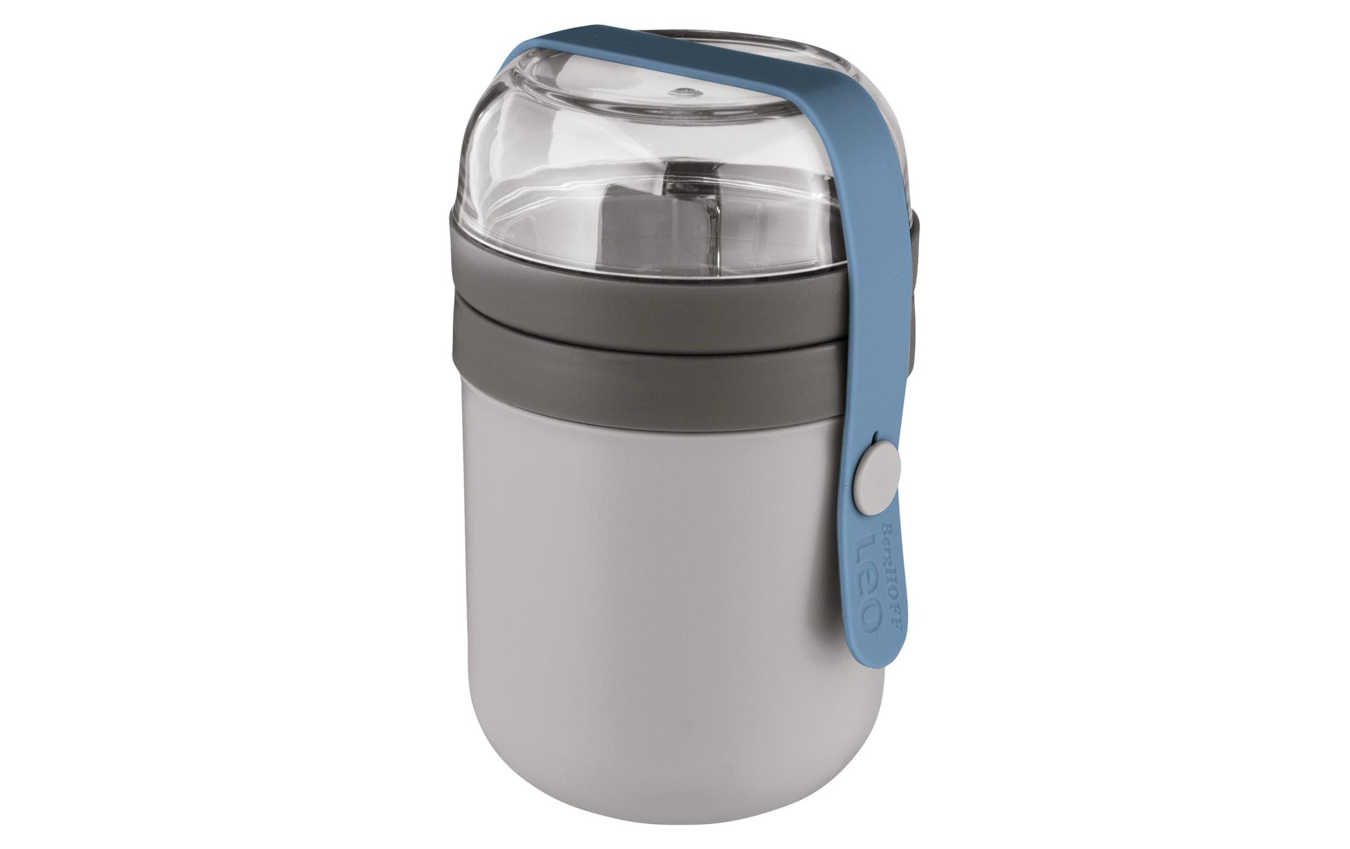 BergHOFF Lunchbox Leo – 650 ml, Ø 9,5 cm, H 15,5 cm, Kunststoff (PP)/Silikon, 2 Fächer, spülmaschinenfest
