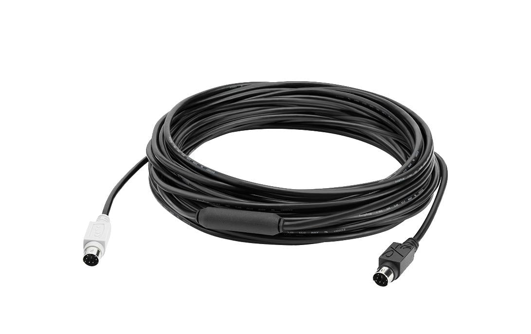 Logitech 6-poliges Mini-DIN-Verlängerungskabel – 10 m, schwarz