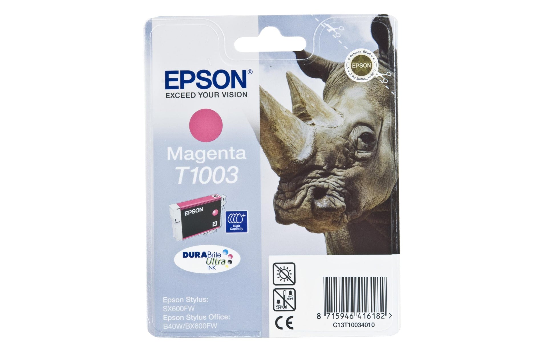 Epson C13T100340 Magenta Tintenpatrone (Original) – 635 Seiten – für Epson Stylus SX610FW/SX600FW/SX515W