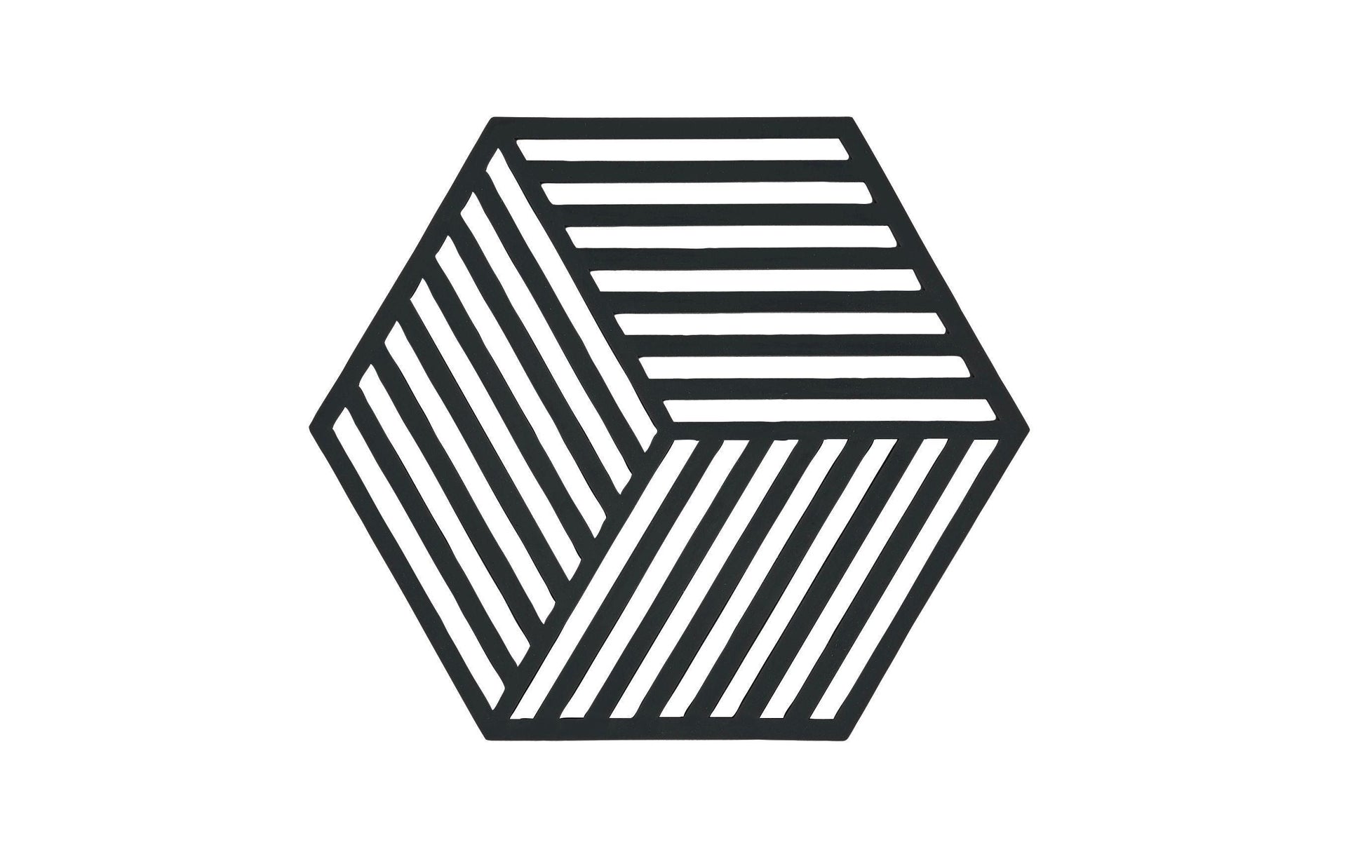 Zone Denmark Hexagon – Topfuntersetzer 16 × 14 × 0,9 cm, Silikon, schwarz