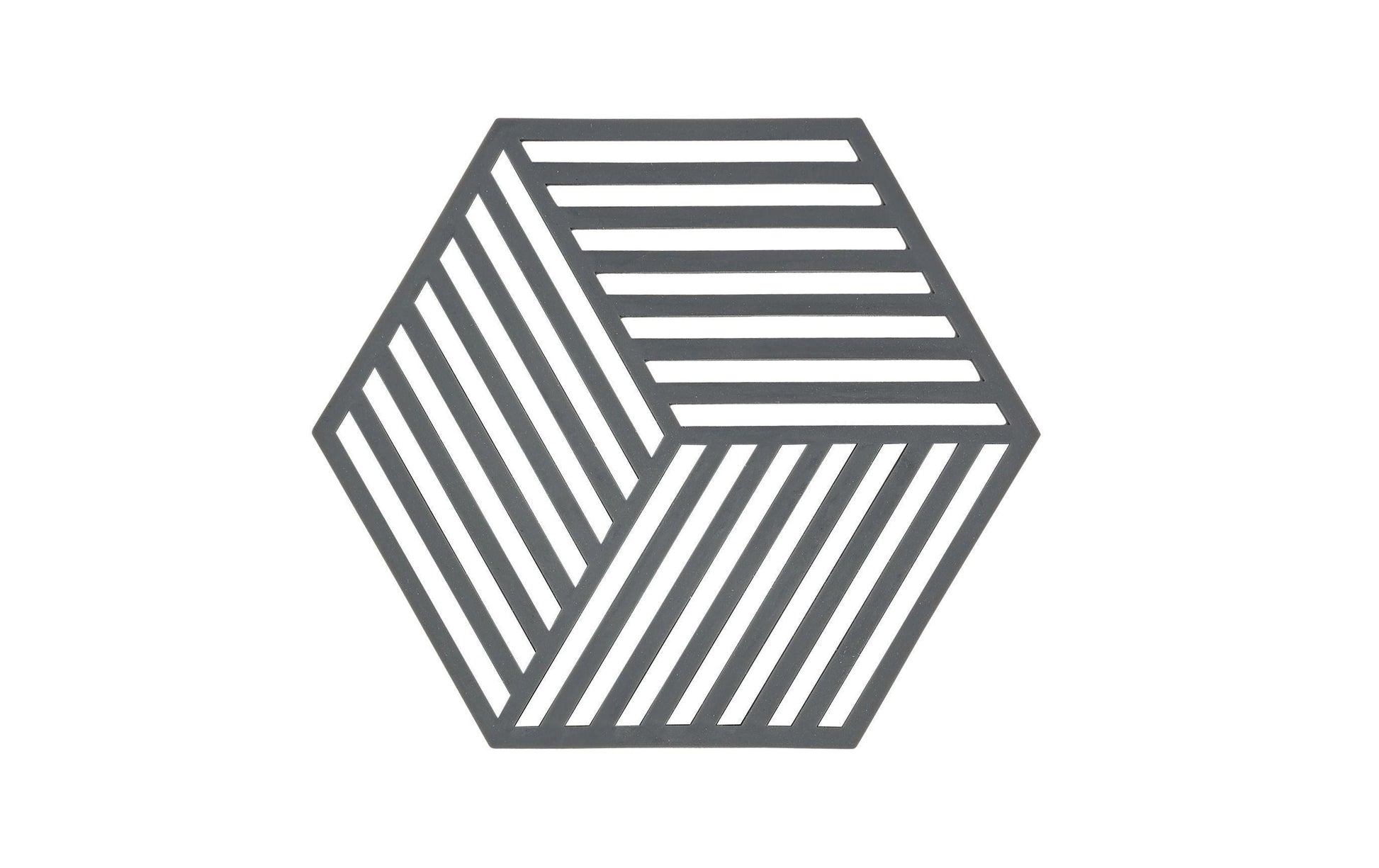 Zone Denmark Hexagon – Topfuntersetzer 16 × 14 × 0,9 cm, Silikon, Grau