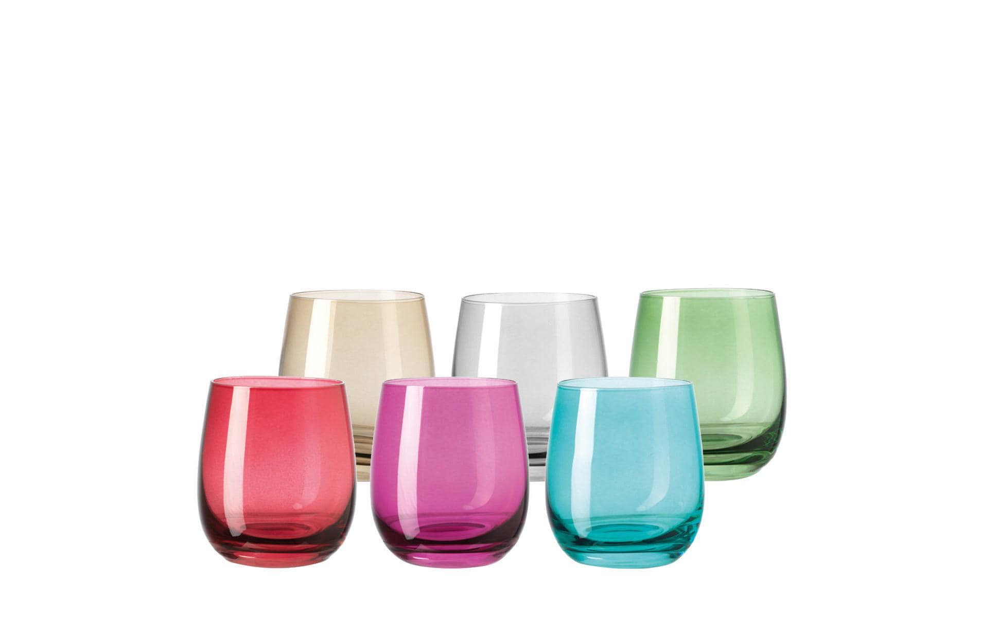 LEONARDO Trinkglas – 0,36 l, Glas, Mehrfarbig, Spülmaschinenfest, 6 Stück