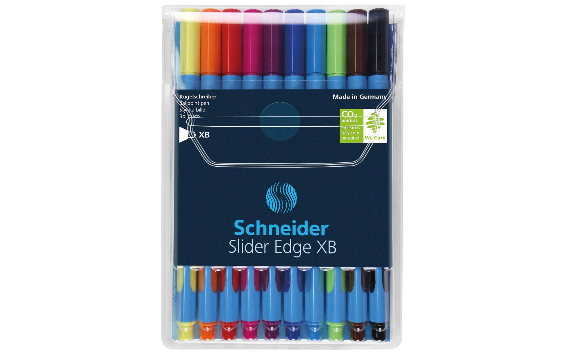Schneider Schreibgeräte Schneider Slider Edge Kugelschreiber – 10er Pack, Mehrfarbig, Extradick, Deckel, dokumentenecht