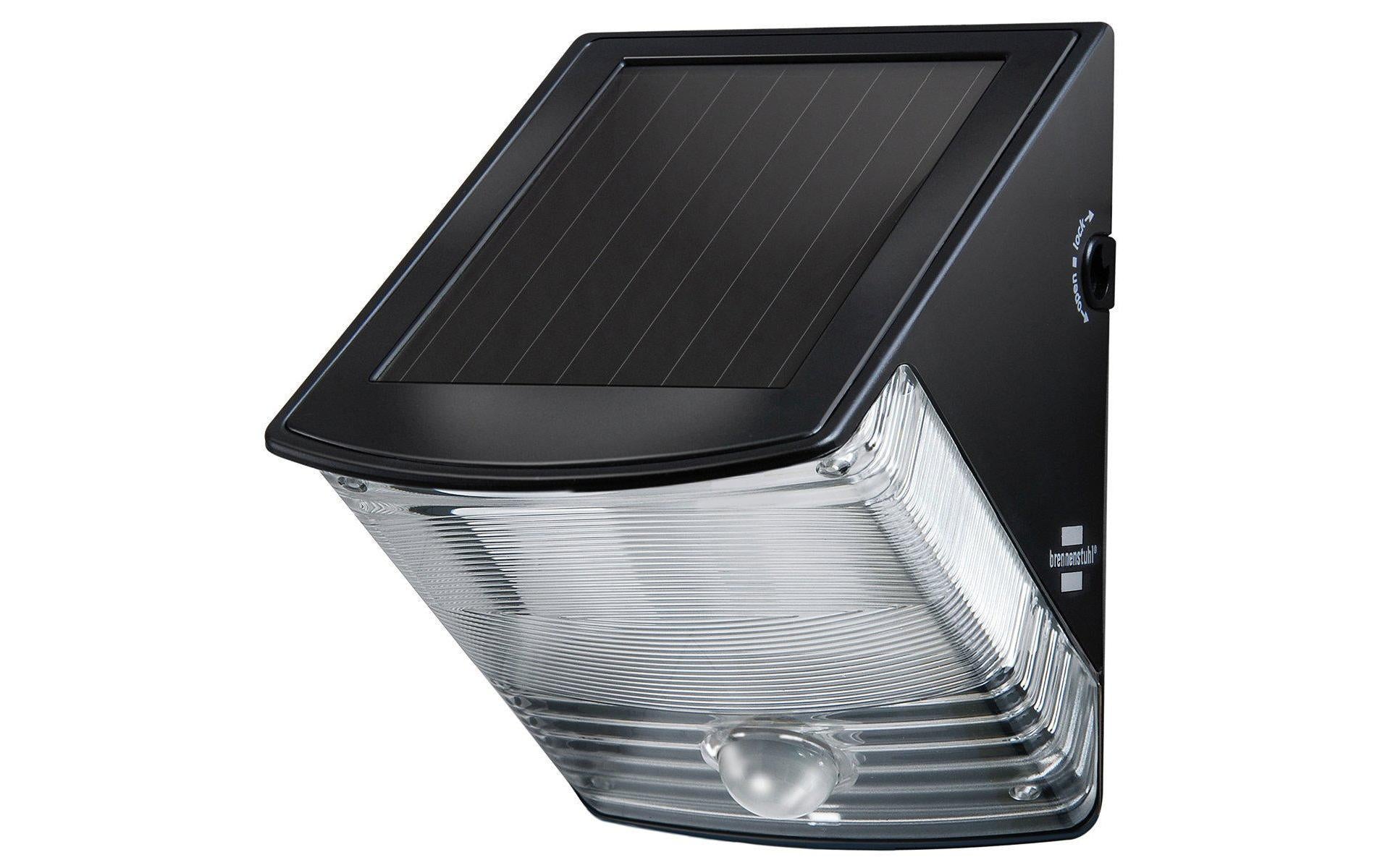 Brennenstuhl Aussenwandleuchte – 85 lm, 1 W – Kaltweiss, 6500 K – IP44 – Akku & Solar – mit Bewegungsmelder