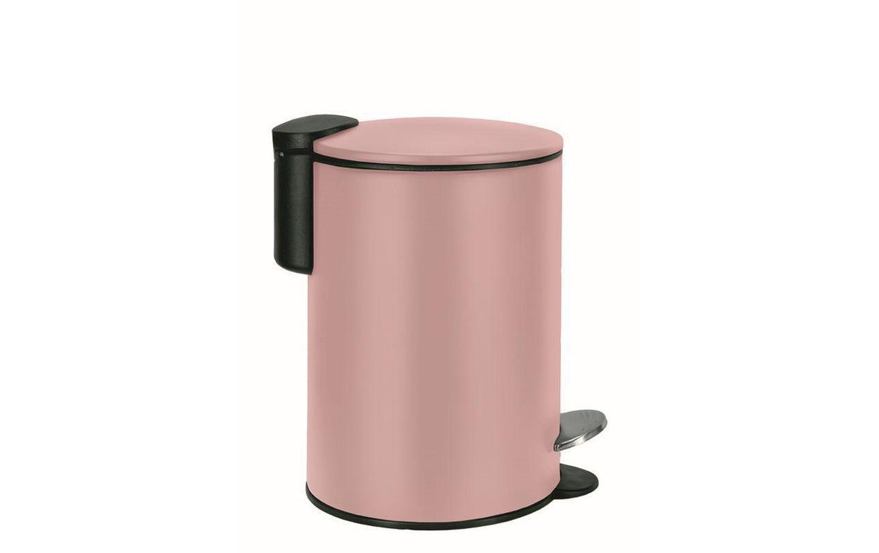 Kleine Wolke Papierkorb Silence – 3 l – mit Deckel, Metall, Rosa – Ø 170 × H 236 mm – Soft-Close