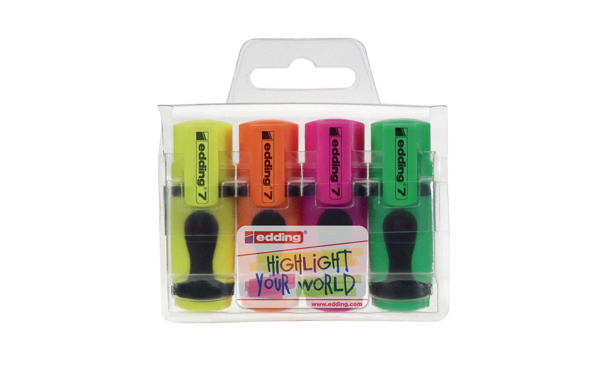 Edding Mini Textmarker Set 4 Neonfarben – Keilspitze, 1–3 mm