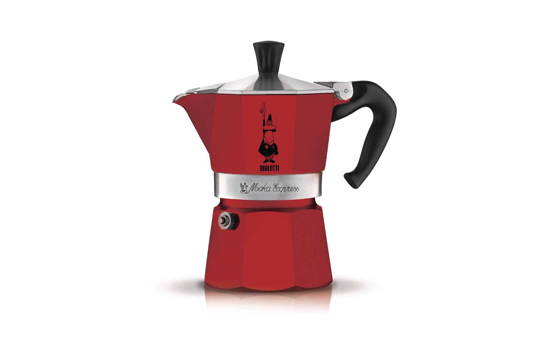 Bialetti Moka Express French Press / Kaffeebereiter – 0,3 l, 6 Tassen, Aluminium, rot