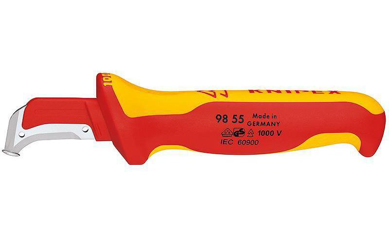 Knipex 009855 – Abisolierwerkzeug/Kabelschneider 180 mm, Stahl, Rot, 1 Stk.