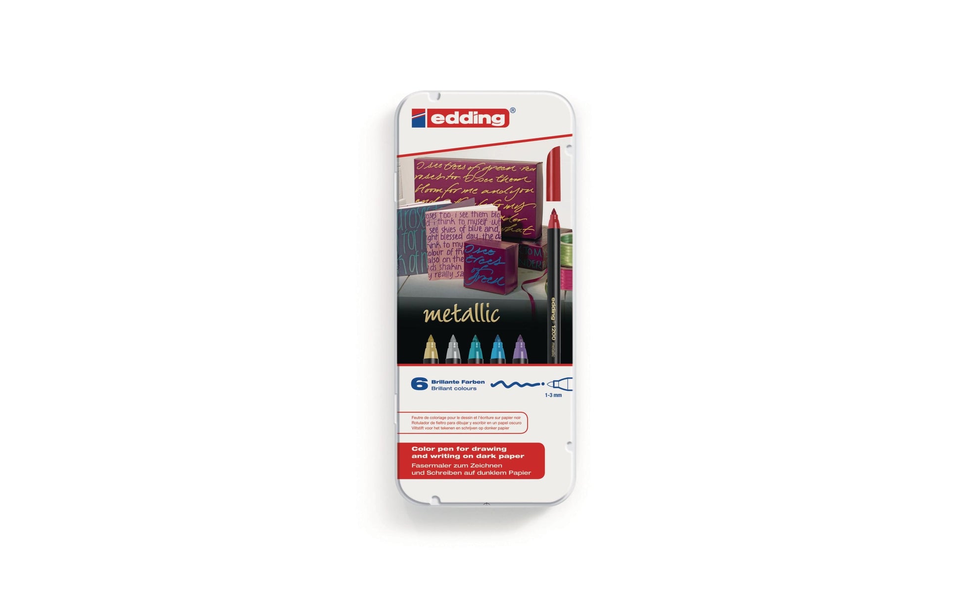 Edding Filzstifte, Strichbreite 1 mm, 6 Farben