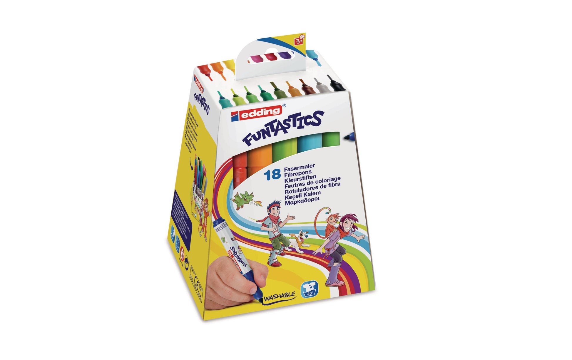 Edding Funtastics 14 Filzstifte – Rundspitze, 1–3 mm, wasservermalbar, 18 Farben