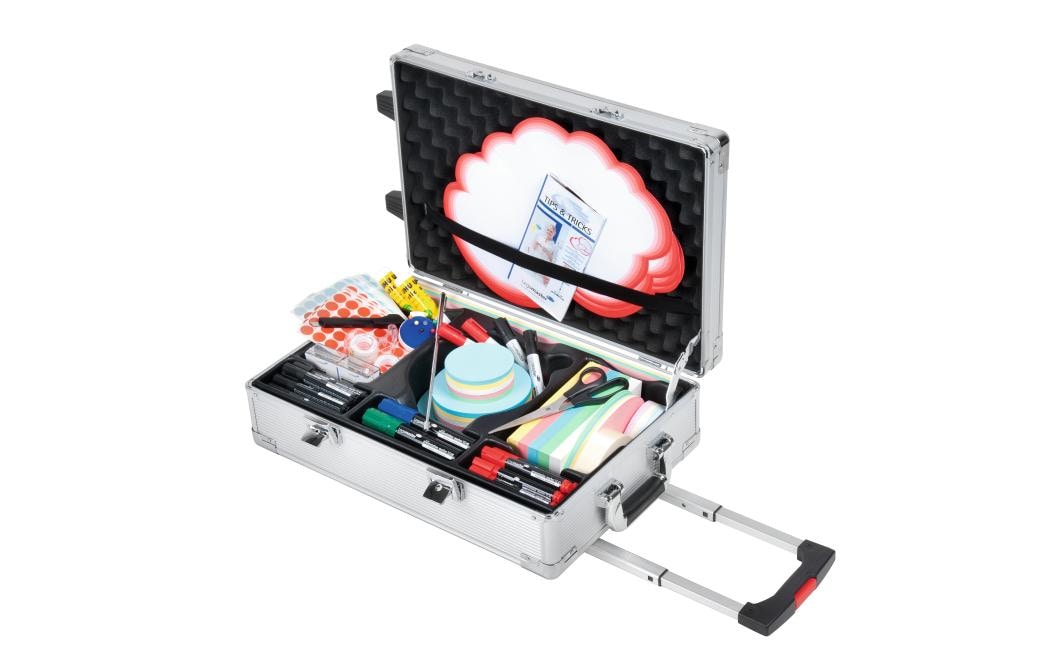 Legamaster Professioneller Travel Moderatorenkoffer – 350 × 540 × 160 mm, silber, Aluminium, 3'200 Stk.