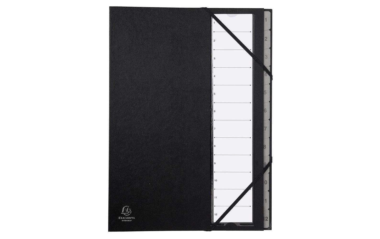Exacompta Sammelmappe für A4, Kunstleder, schwarz, mit Gummizug