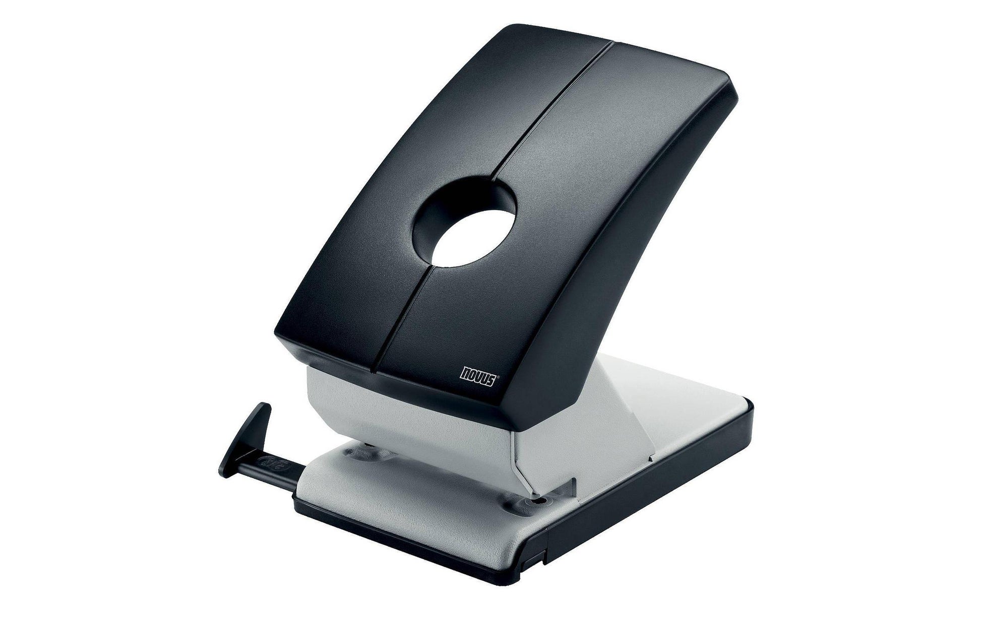Novus Registraturlocher B260 – 2-Loch, Lochabstand 80 mm, 60 Blatt, Ø5,5 mm – Schwarz/Grau