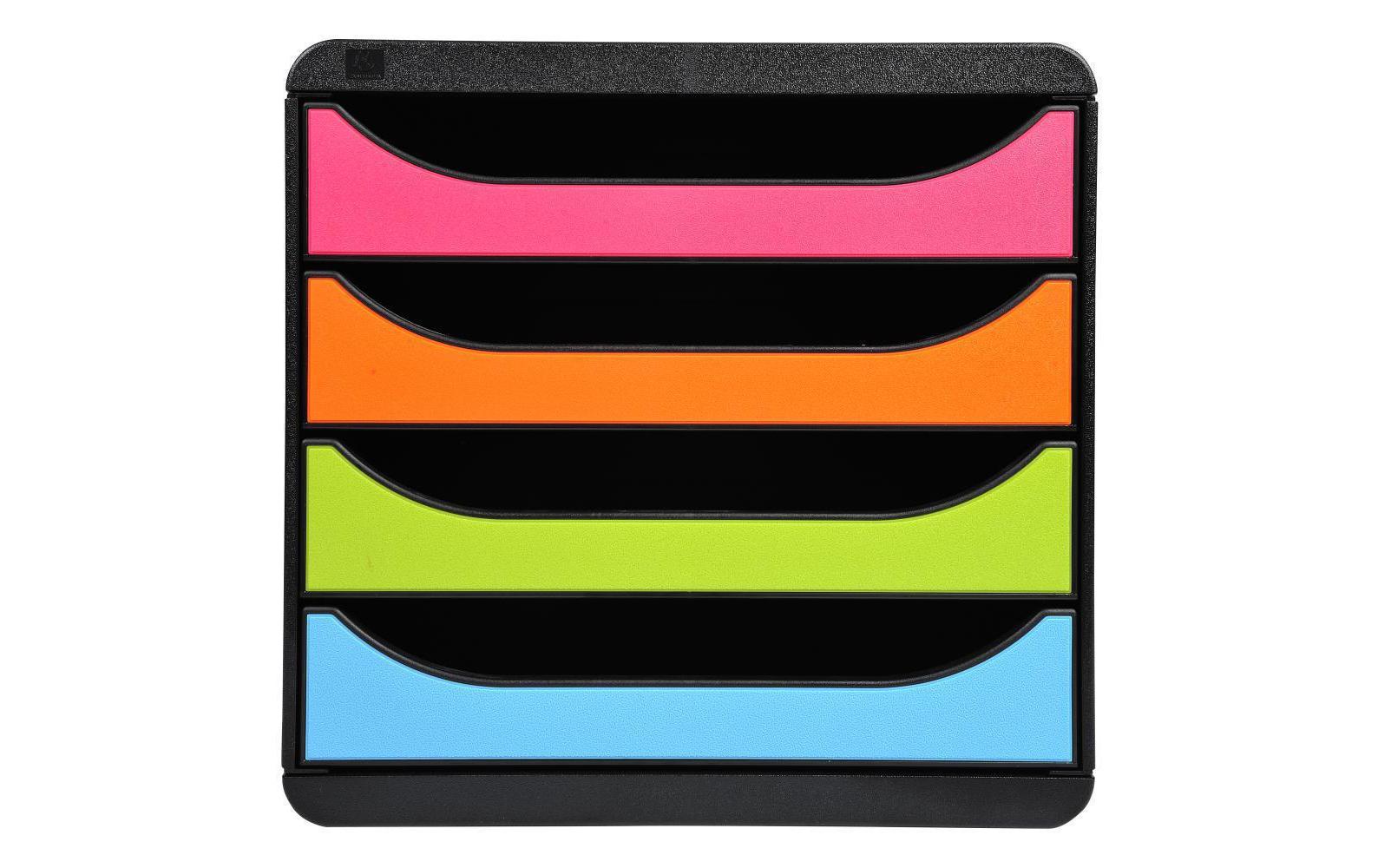 Exacompta BIG-Box Harlekin – 4 Schubladen, 26,7 cm, Schwarz