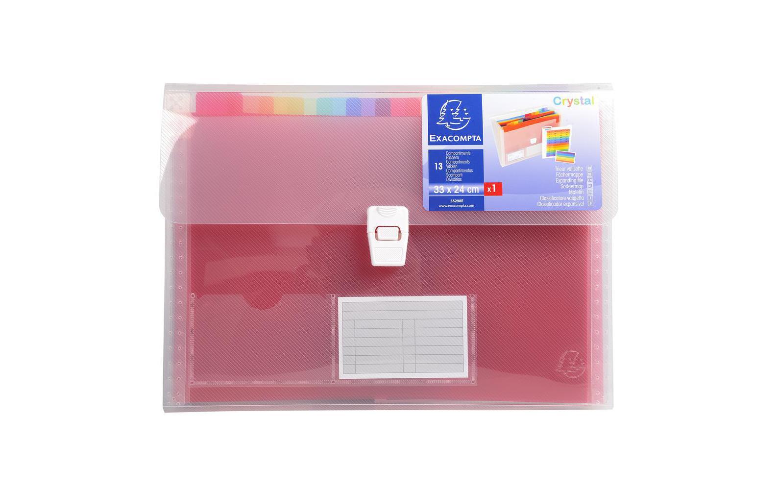 Exacompta Sammelmappe für A4, Kunststoff, transparent, mit Druckknopf
